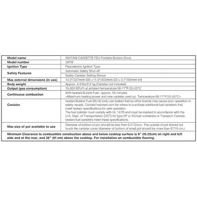 Iwatani High Powered Portable Butane Stove in Silver 15000 BTU/hr - Fresh Stock Dated February 2026