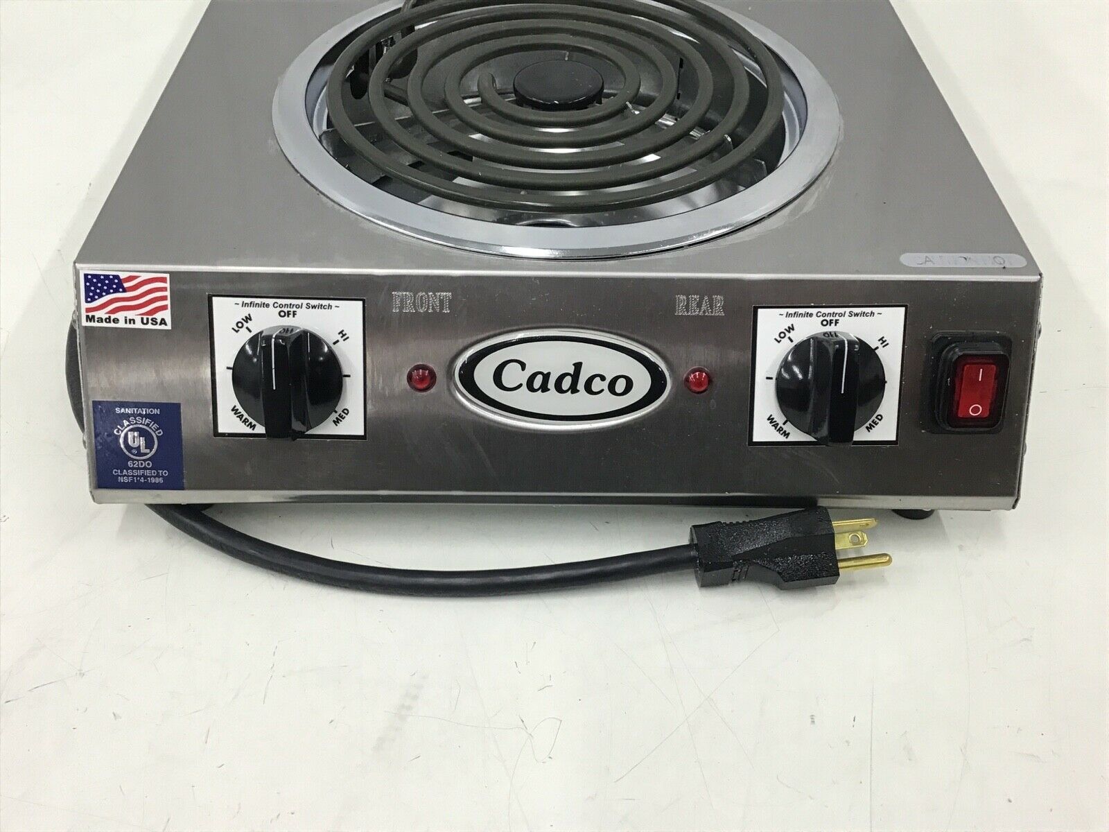 CADCO CDR - 2TFB Front-to-Back Two Burner Portable Hot Plate - Fresh Stock Dated February 2026