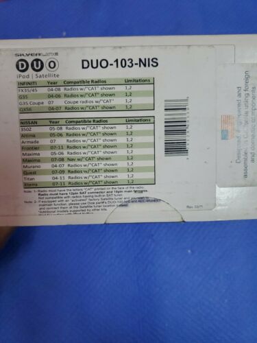 Audiovox ADUO-103-NIS Silverline DUO Integration System for N!ssan / Infin!t! - Fresh Stock Dated December 2025