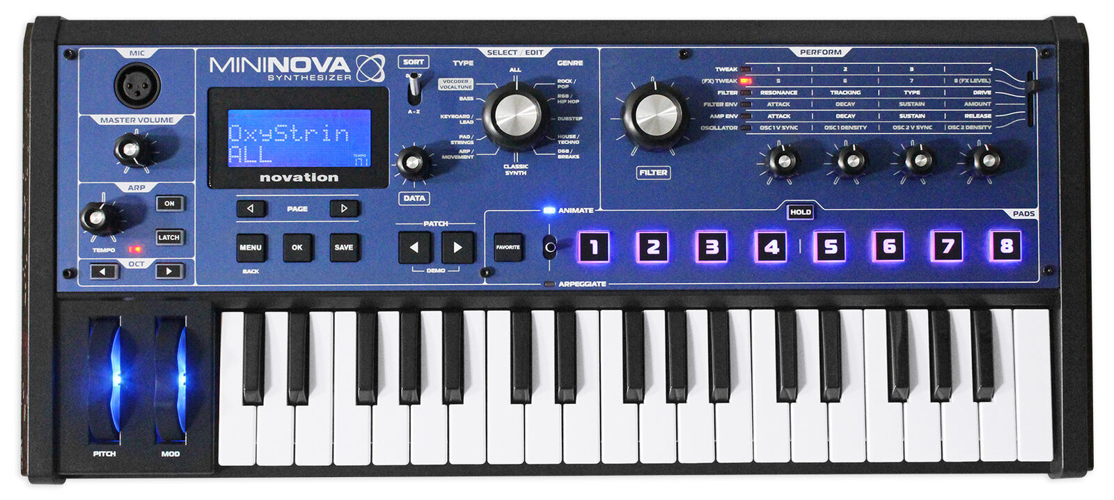 Novation MiniNova 37-Key Compact USB MIDI Keyboard Synthesizer + Headphones - Fresh Stock Dated December 2025