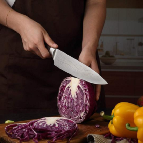 8 Piece Kitchen Knives Set Japanese Damascus Style Stainless Steel Chef Knife - Fresh Stock Dated January 2026