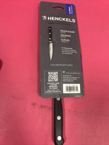 HENCKELS Paring Knife, 4 Inch Black 1895 collection German Steel (1714) - Fresh Stock Dated January 2026