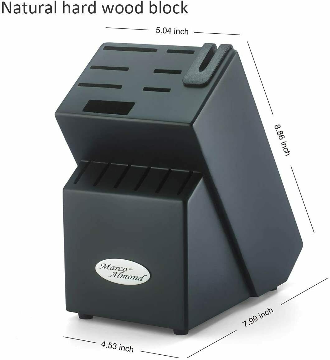 14PCS Stainless Steel Kitchen Knives Cutlery Set with Block Built-in Sharpener - Fresh Stock Dated January 2026