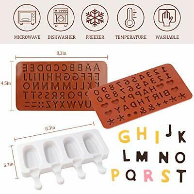 2 Pieces of Popsicle Molds, Homemade Oval Silicone Popsicle Cake Molds, Letter - Fresh Stock Dated February 2026