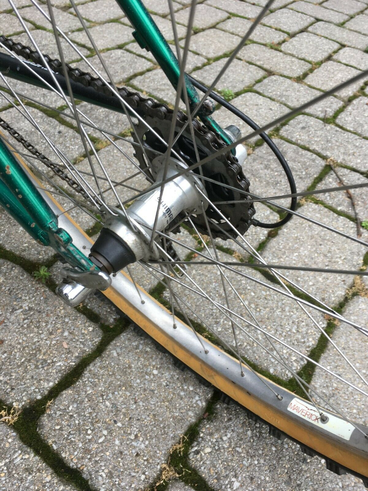 Peugeot vintage mens green racing bike mans mountain Dune racing bicycle - Fresh Stock Dated December 2025