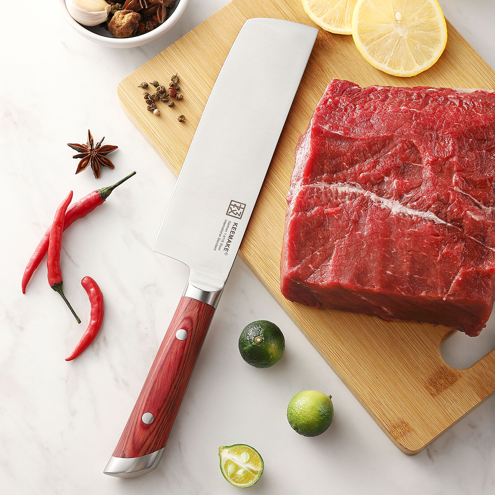 7'' Nakiri Knife Kitchen Chef's Knife German stainless Steel Meat  Slicing Tool - Fresh Stock Dated January 2026