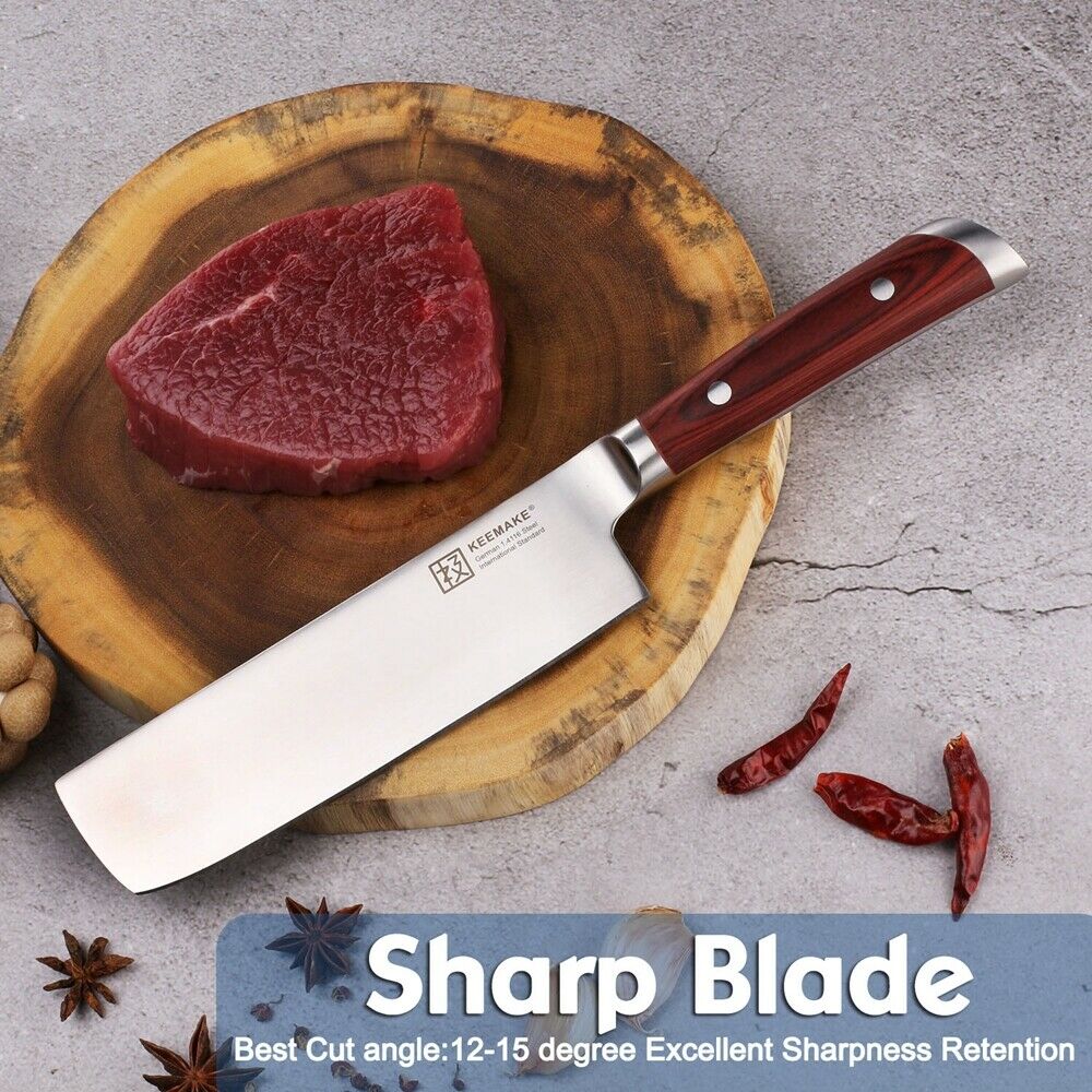 7'' Nakiri Knife Kitchen Chef's Knife German stainless Steel Meat  Slicing Tool - Fresh Stock Dated January 2026