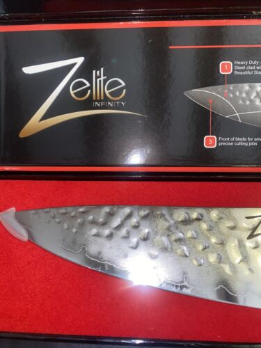 ZELITE INFINITY Chef Knife 8 Inch - Alpha-Royal Series Executive Chefs Edition - Fresh Stock Dated January 2026