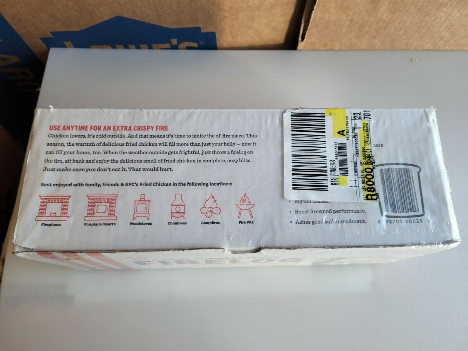 KFC 11 Herbs Spices Fire Log Enviro-Log Firelog Chicken Scented Limited Edition - Fresh Stock Dated January 2026