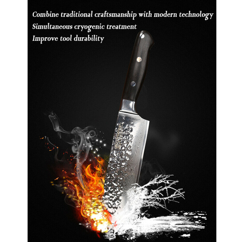 Nakiri Knife kitchen Pro Japanese Damascus 6.5 inch Chef Knives for Slicing - Fresh Stock Dated January 2026