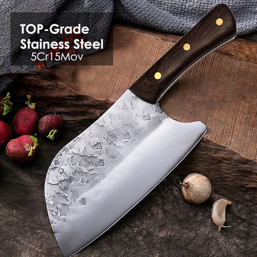 Serbian Butcher Knife Hand Forged Kitchen Chef Knife Meat Cleaver Chopping Knife - Fresh Stock Dated February 2026