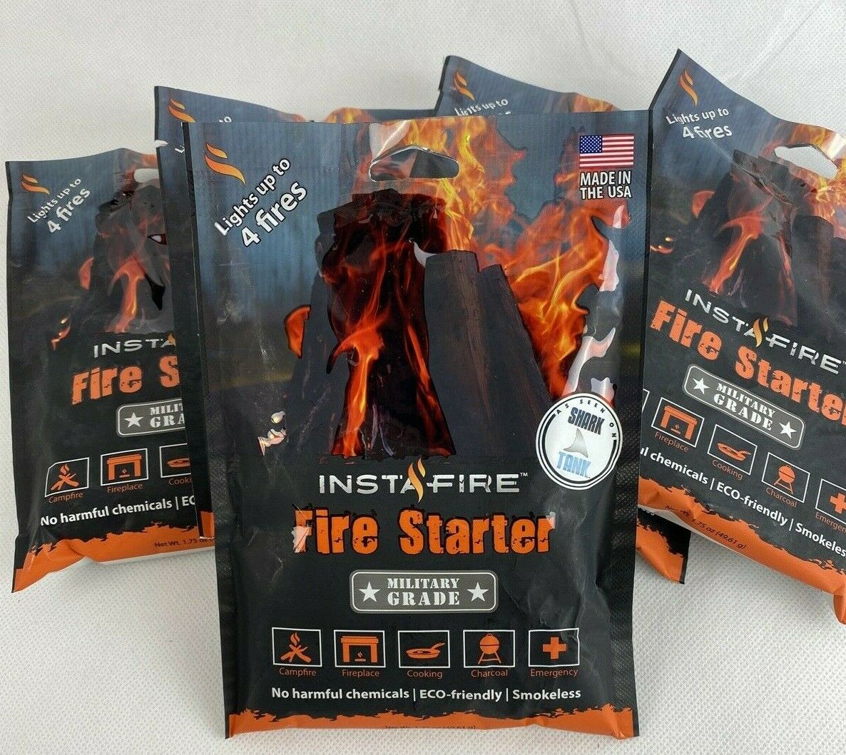 InstaFire Granulated Fire Starter, All Natural, Eco-Friendly 5 Pk Free Shipping - Fresh Stock Dated December 2025