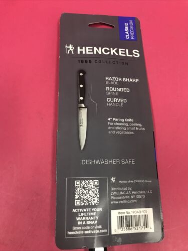 HENCKELS Paring Knife, 4 Inch Black 1895 collection German Steel (1714) - Fresh Stock Dated January 2026