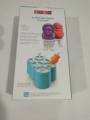 Zoku Polar Pops Ice Pop Molds Animal Shaped Popsicles 2 Trays, Each Tray Makes 6 - Fresh Stock Dated February 2026