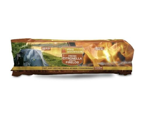Pine Mountain Citronella Scented Firelogs 4-Pack Case for Outdoor Campfires - Fresh Stock Dated December 2025