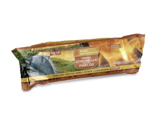 Pine Mountain Citronella Scented Firelogs 4-Pack Case for Outdoor Campfires - Fresh Stock Dated December 2025