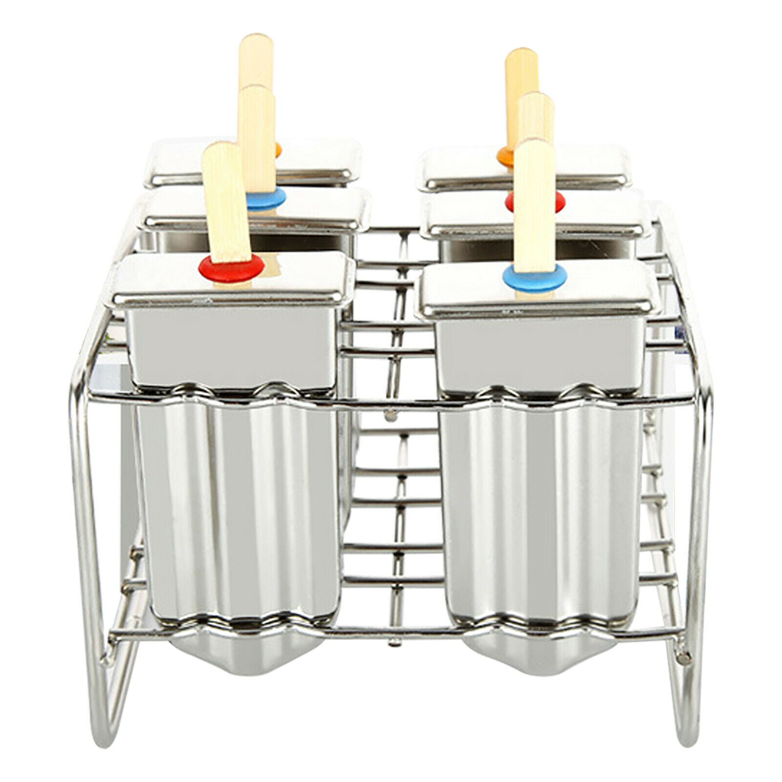 6Pcs Stainless Steel Popsicle Mold Ice Cream Popsicle Stick Mold Holder Maker US - Fresh Stock Dated January 2026
