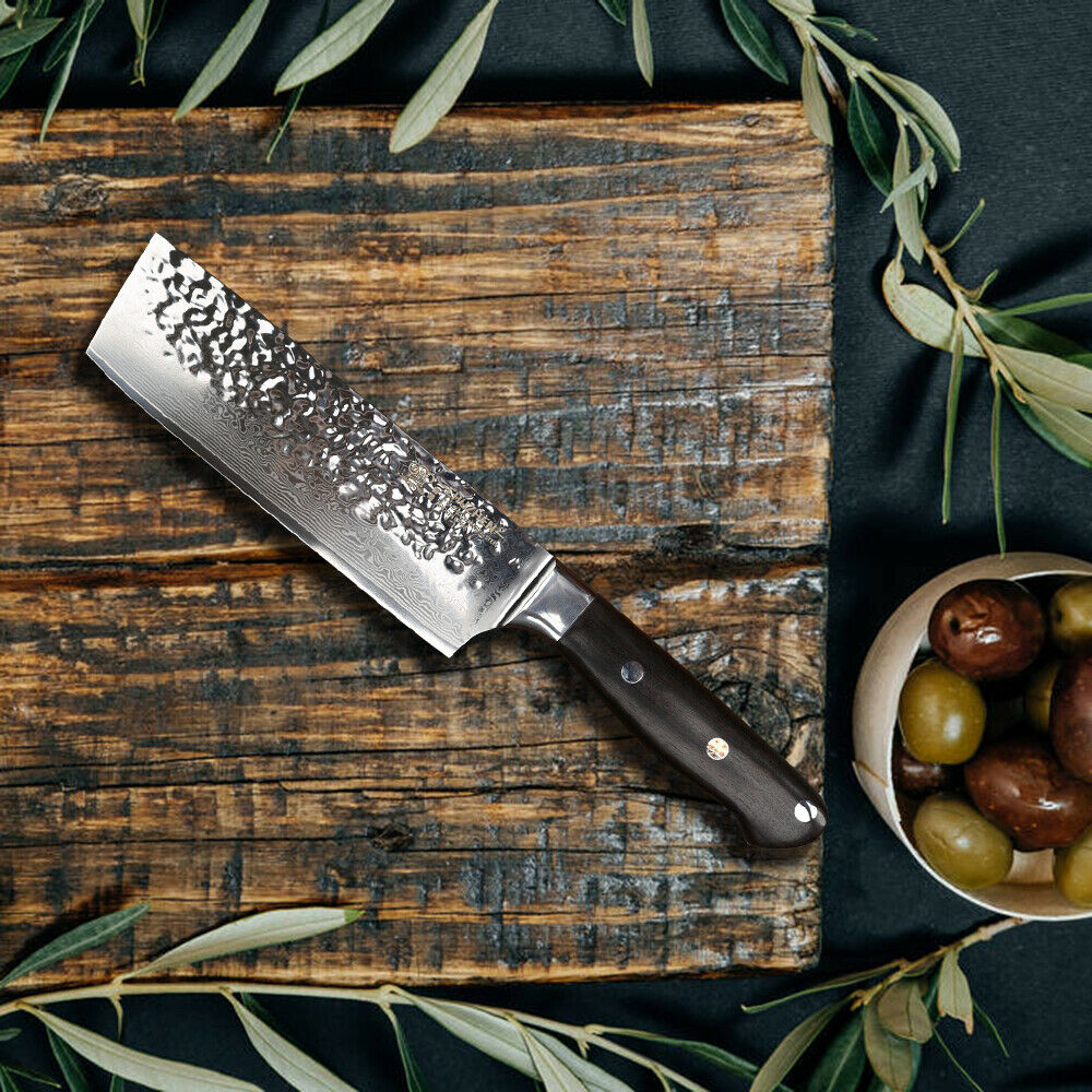 Nakiri Knife kitchen Pro Japanese Damascus 6.5 inch Chef Knives for Slicing - Fresh Stock Dated January 2026