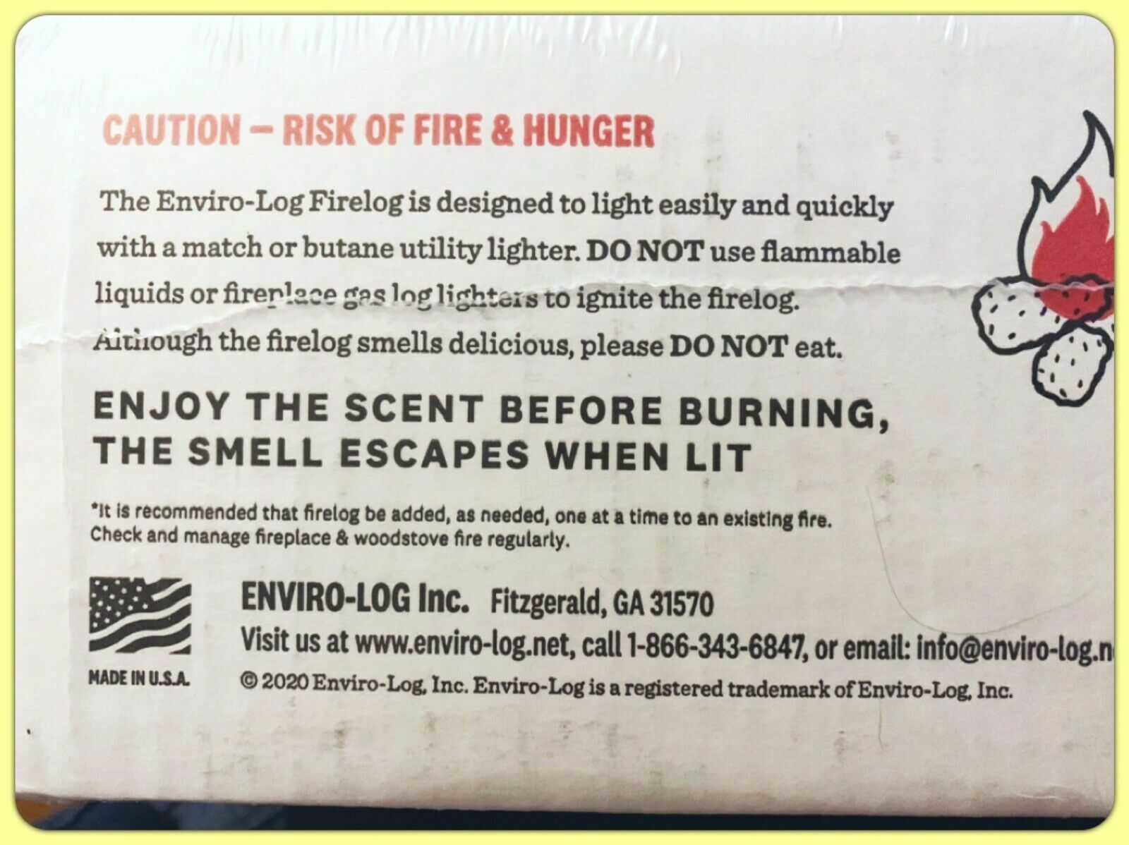 X 6  KFC Limited-Edition 11 Herbs & Spices Firelog by Enviro-Log - FREE SHIPPING - Fresh Stock Dated December 2025