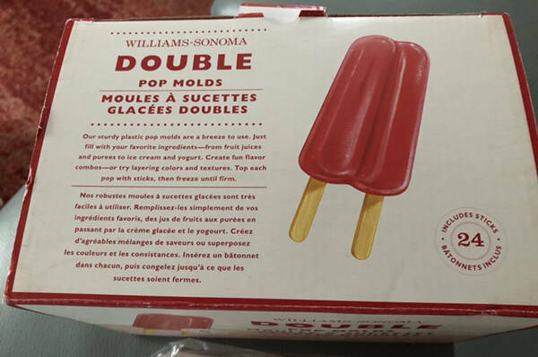 Williams Sonoma Double Pop Popsicle Molds NEW Makes 6 Twin Pops - Fresh Stock Dated February 2026
