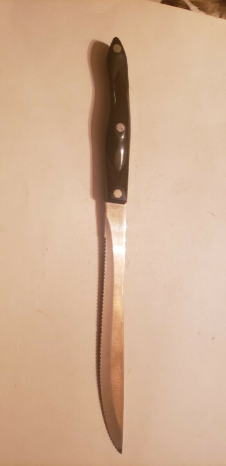 Vintage CUTCO Carving Knife #1723 Serrated Blade Edge Dark Brown - Fresh Stock Dated February 2026