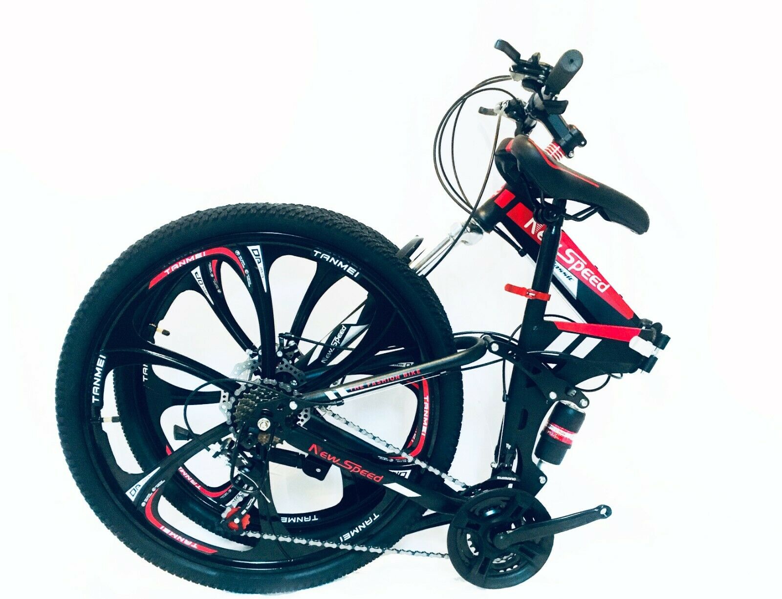 NEW FOLDING MOUNTAIN BIKE MTB 21 SPEED FULL SUSPENSION 26x17 - AUTHENTIC! - Fresh Stock Dated January 2026