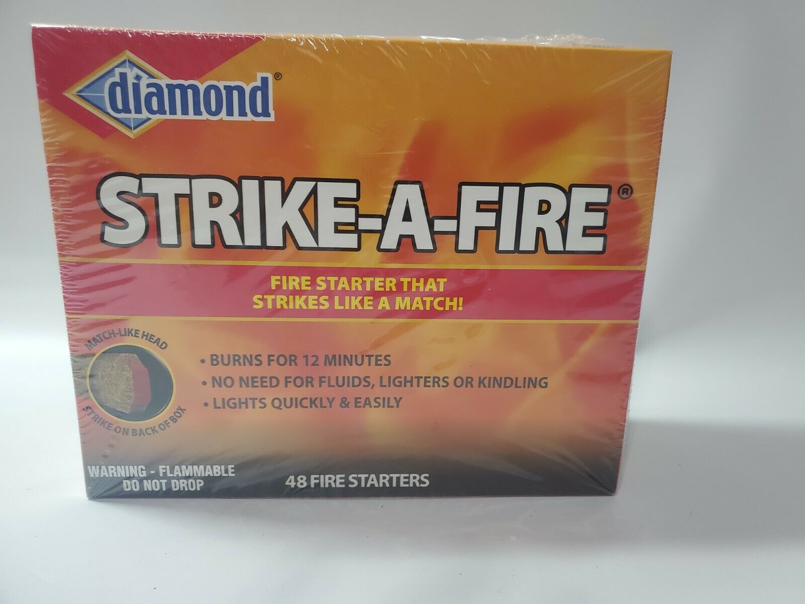 Diamond Strike-A-Fire Starter That Strikes Like a Match 48x2 boxs = 96 sticks - Fresh Stock Dated January 2026
