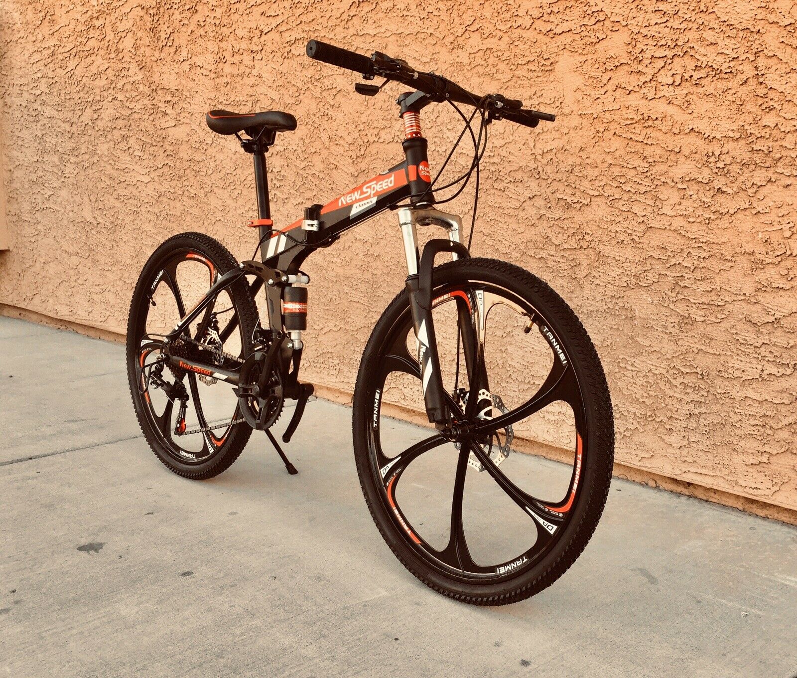 NEW FOLDING MOUNTAIN BIKE MTB 21 SPEED FULL SUSPENSION 26x17 - AUTHENTIC! - Fresh Stock Dated January 2026