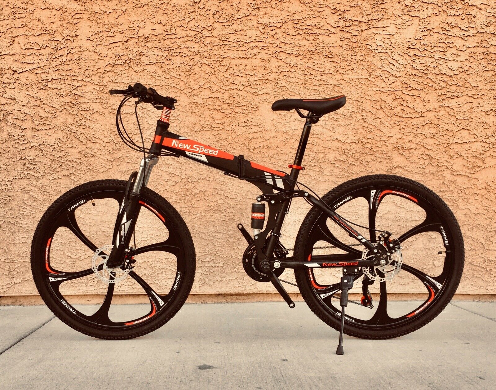 NEW FOLDING MOUNTAIN BIKE MTB 21 SPEED FULL SUSPENSION 26x17 - AUTHENTIC! - Fresh Stock Dated January 2026