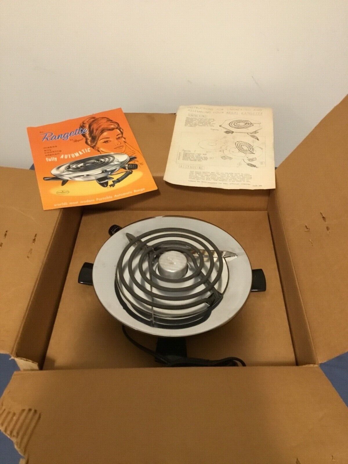 Vintage Rangette By Regal Burner Portable Hot Plate Model 7511, Works - Fresh Stock Dated February 2026