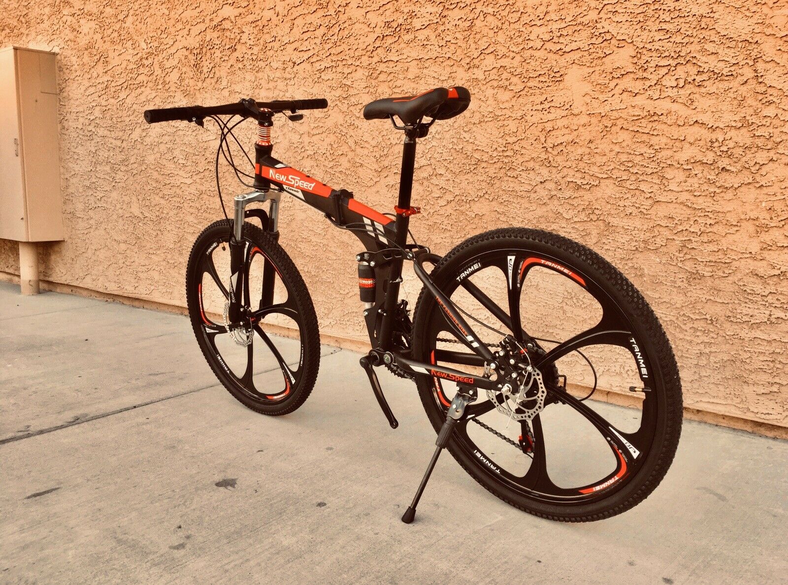 NEW FOLDING MOUNTAIN BIKE MTB 21 SPEED FULL SUSPENSION 26x17 - AUTHENTIC! - Fresh Stock Dated January 2026