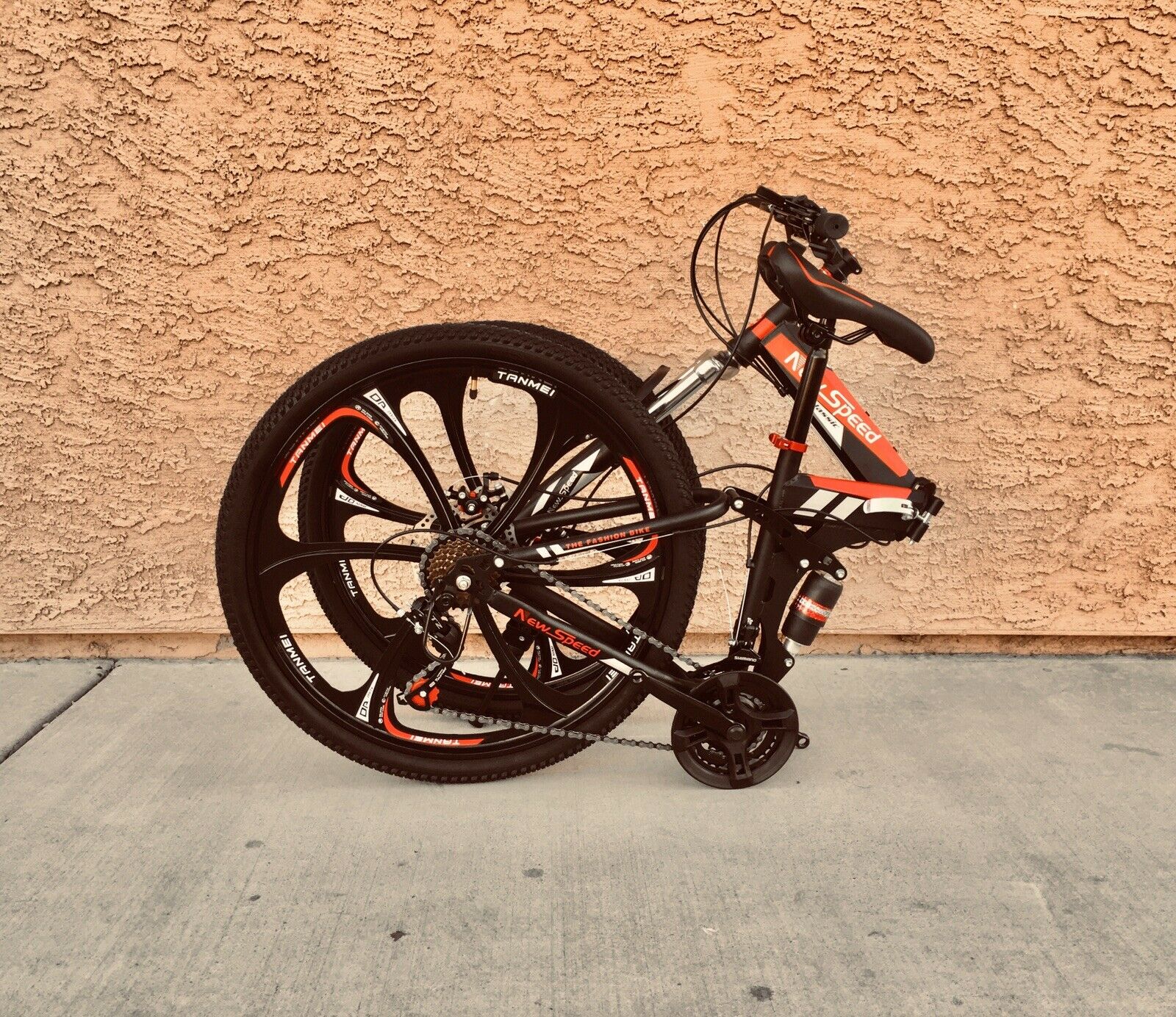 NEW FOLDING MOUNTAIN BIKE MTB 21 SPEED FULL SUSPENSION 26x17 - AUTHENTIC! - Fresh Stock Dated January 2026