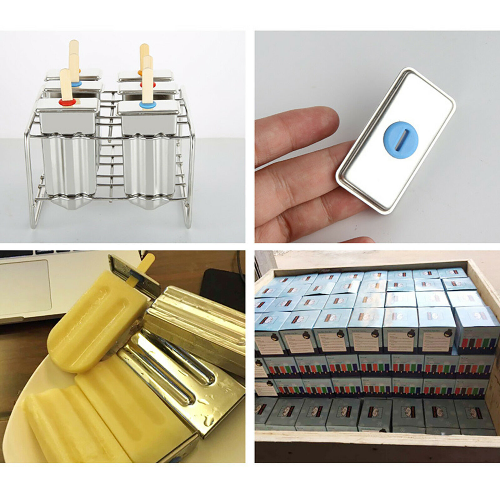 6Pcs Stainless Steel Popsicle Mold Ice Cream Popsicle Stick Mold Holder Maker US - Fresh Stock Dated January 2026