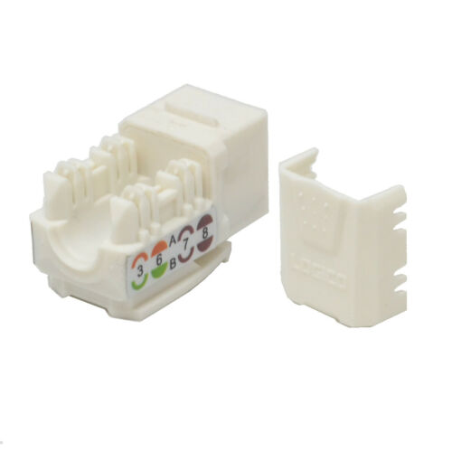 50 pack lot Keystone Jack Cat6a White Network Ethernet 110 Punchdown 8P8C - Fresh Stock Dated December 2025