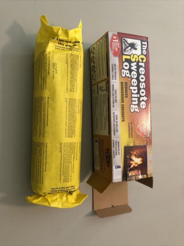 Creosote Sweeping Log Clean Chimney Fireplace Woodstove Fire Logs Reduce Buildup - Fresh Stock Dated December 2025