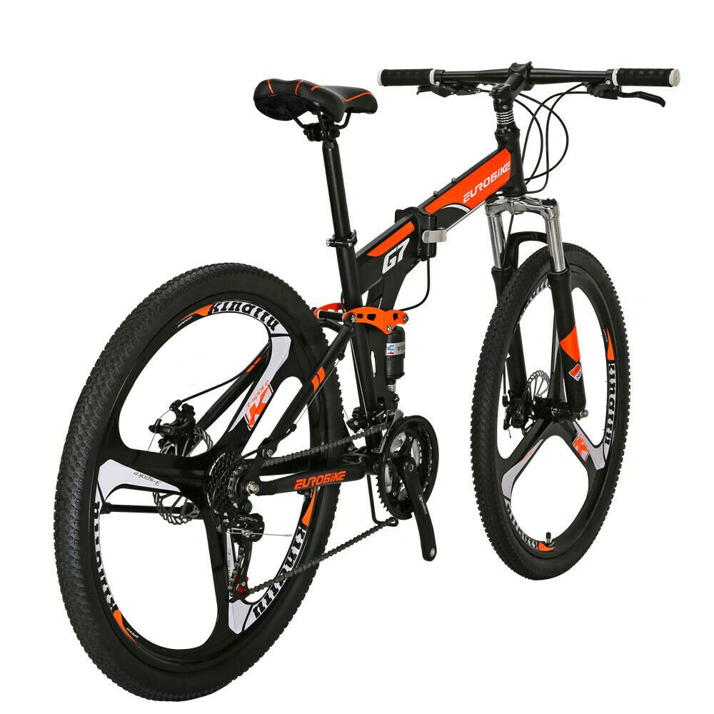 27.5 21 Speed G7 Folding Mountain Bike Orange Dual Disc Brake - Fresh Stock Dated January 2026