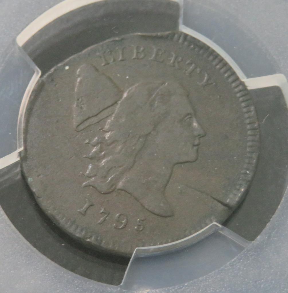 1795 Half Cent Plain Edge, No Pole * Planchet Flaw* PCGS Authenticated VF Detail - Fresh Stock Dated December 2025