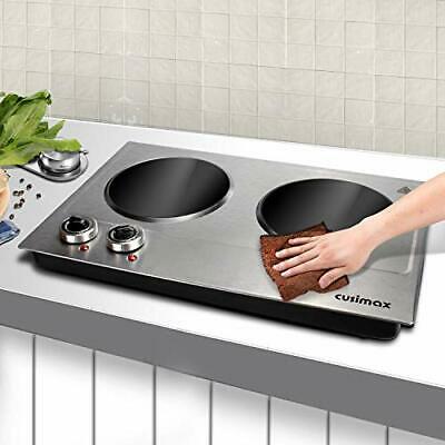 1800W Ceramic Electric Hot Plate for Cooking, Dual Infrared Double Burners - Fresh Stock Dated January 2026