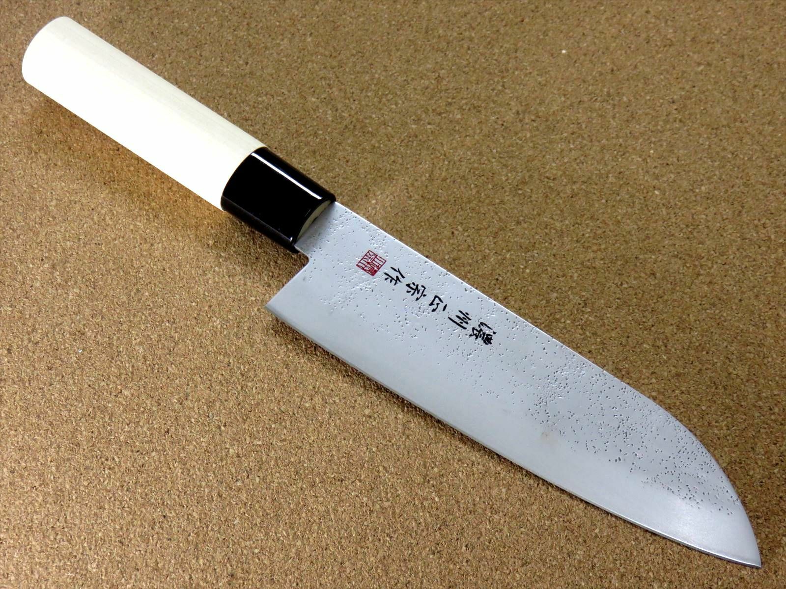 Japanese Masamune Kitchen Santoku Knife 170mm 7 inch Nashiji blade SEKI JAPAN - Fresh Stock Dated January 2026