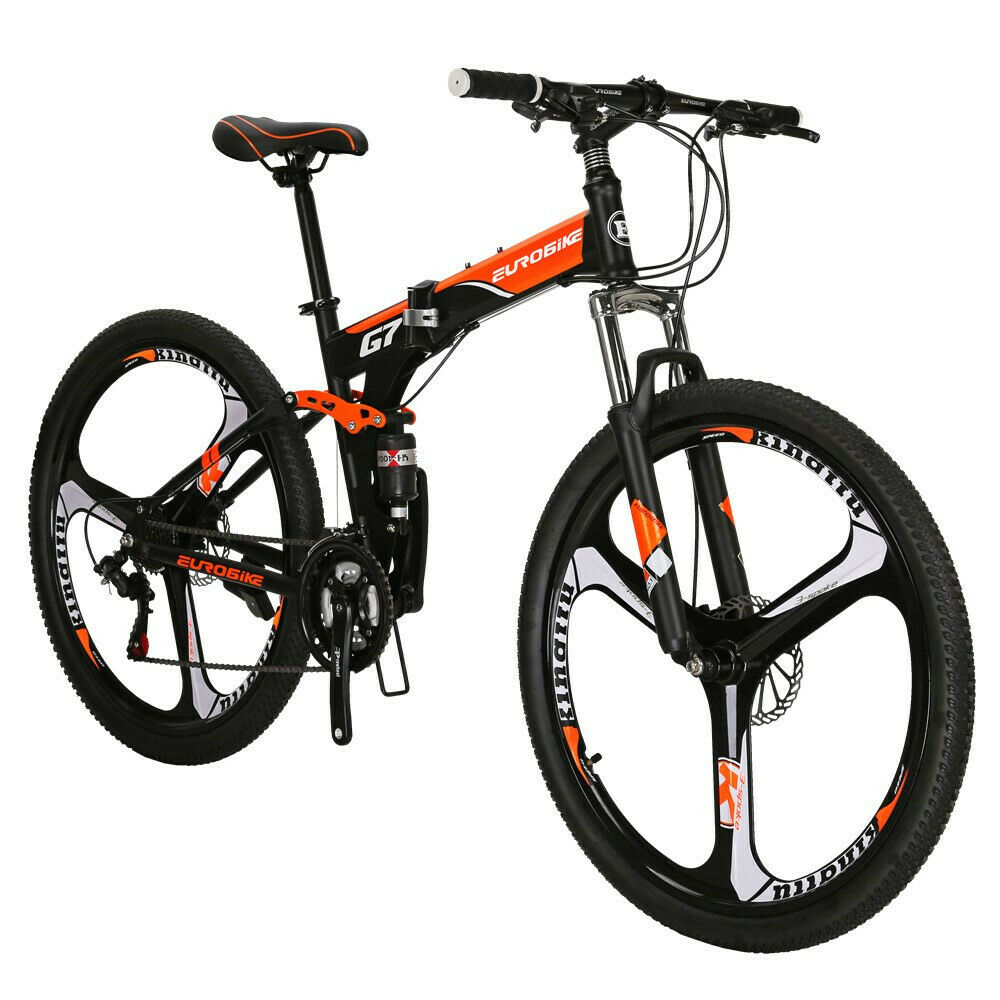 27.5 21 Speed G7 Folding Mountain Bike Orange Dual Disc Brake - Fresh Stock Dated January 2026