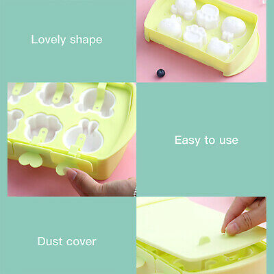 Popsicle Mold Ice Cream Pops Maker Cavities Silicone DIY Homemade Tray 6 Grids. - Fresh Stock Dated February 2026