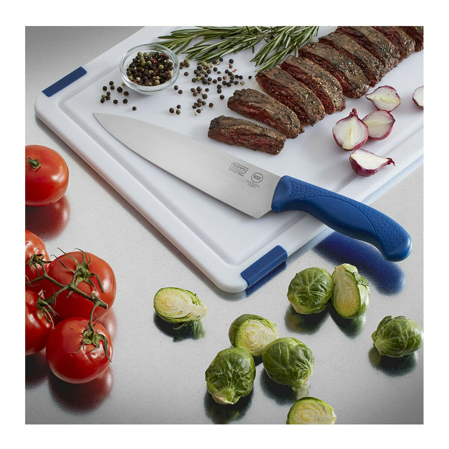 Hoffritz Commercial Kitchen Upgrade Knife Set (Navy Blue) - Fresh Stock Dated January 2026