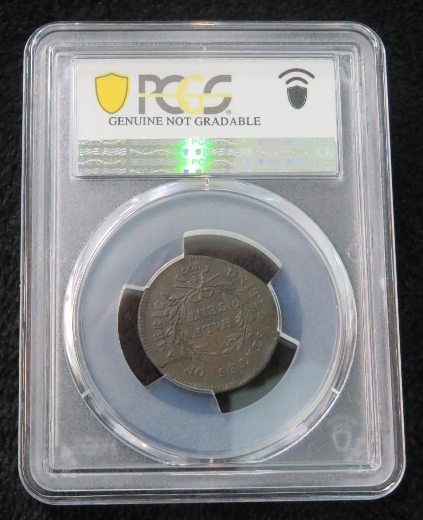 1795 Half Cent Plain Edge, No Pole * Planchet Flaw* PCGS Authenticated VF Detail - Fresh Stock Dated December 2025