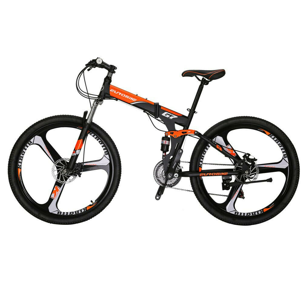 27.5 21 Speed G7 Folding Mountain Bike Orange Dual Disc Brake - Fresh Stock Dated January 2026