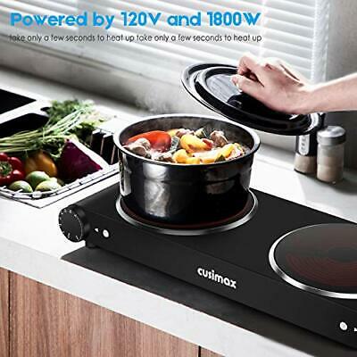 Portable Electric Stove, 1800W Infrared Double Burner Heat-up In Double burner - Fresh Stock Dated January 2026