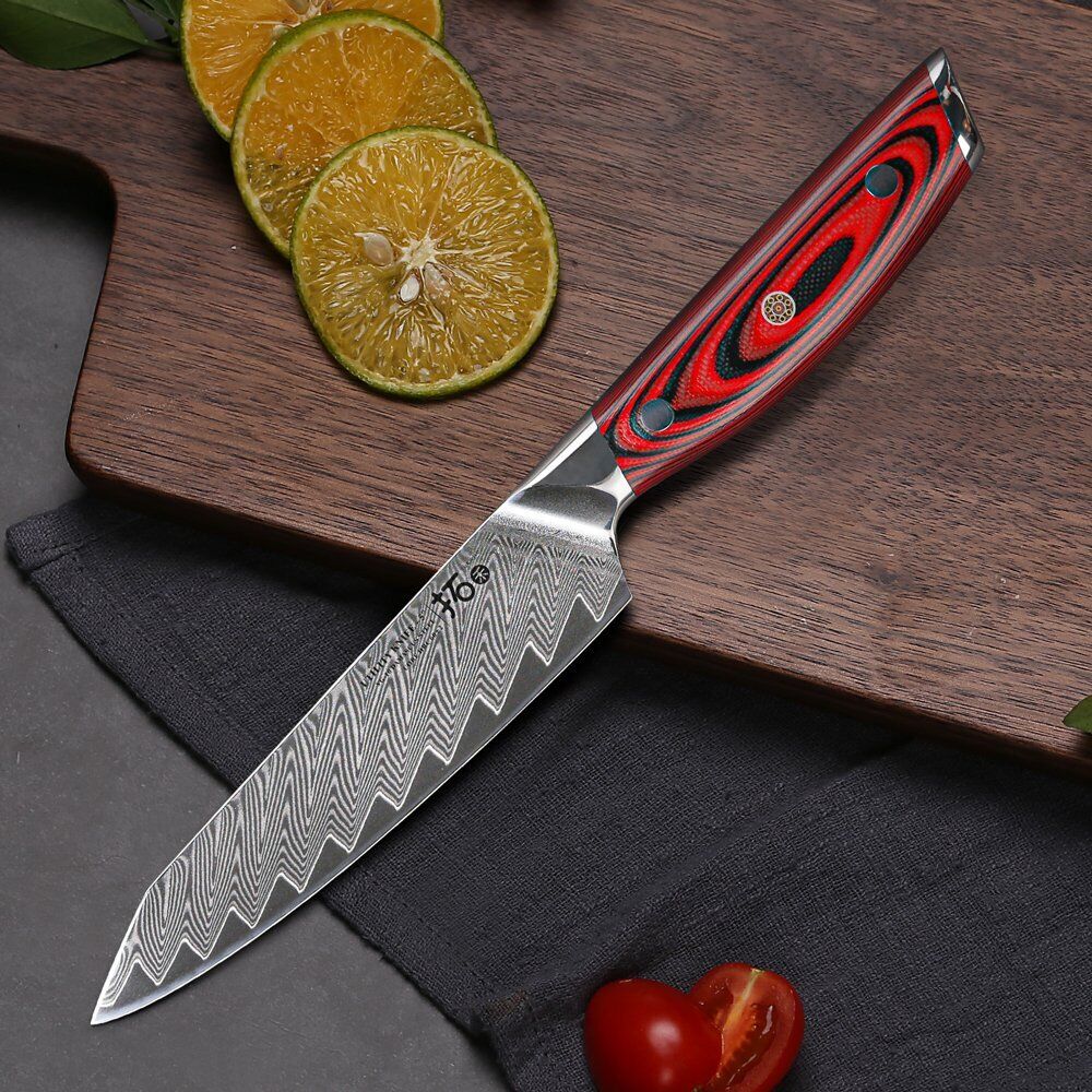 TURWHO 5inch Utility Knife Japanese VG10 Damascus Steel Knife Chef Kitchen Knife - Fresh Stock Dated January 2026