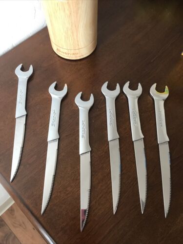 Snap-On 6 Pc Steak Knife Set w/ Wood Storage Block - Fresh Stock Dated January 2026