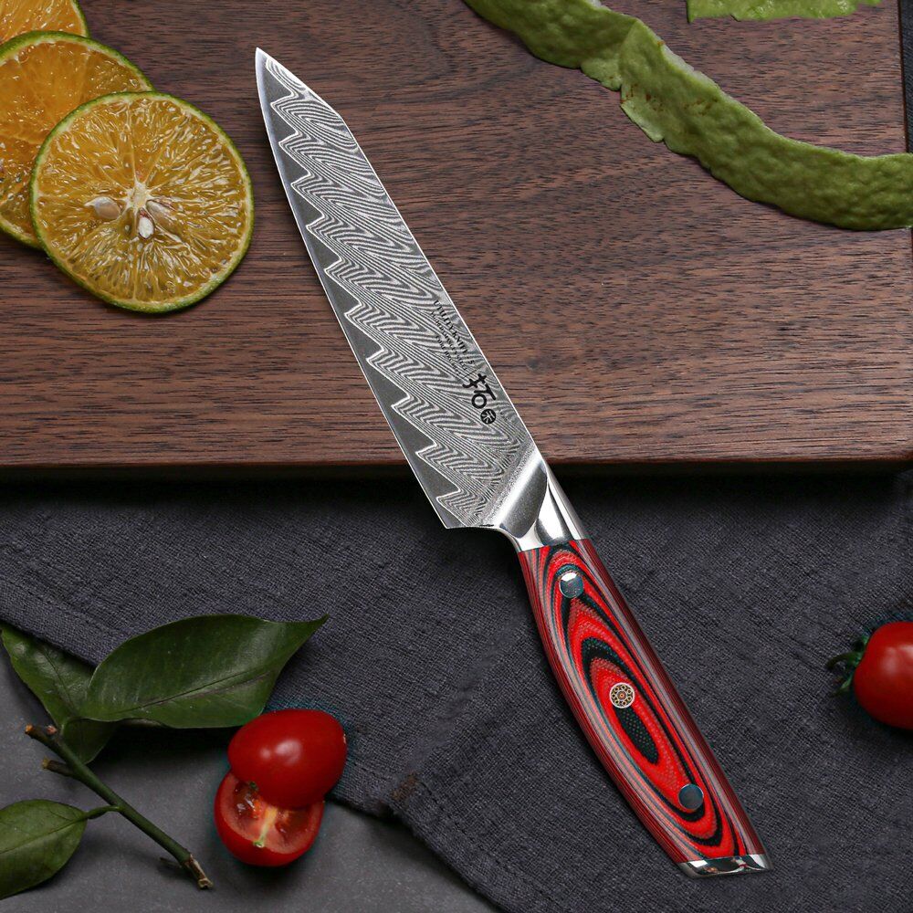 TURWHO 5inch Utility Knife Japanese VG10 Damascus Steel Knife Chef Kitchen Knife - Fresh Stock Dated January 2026