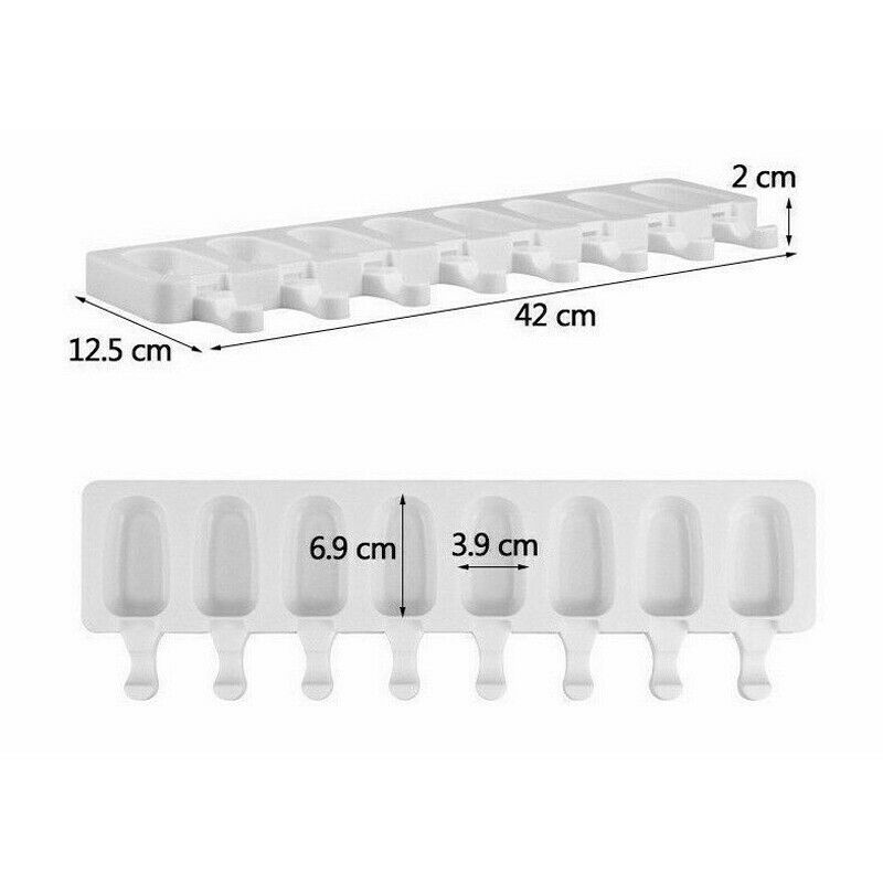 8 Cavity Frozen Ice DIY Mold Juice Popsicle Maker Lolly Mould Kitchen Maker Mold - Fresh Stock Dated February 2026