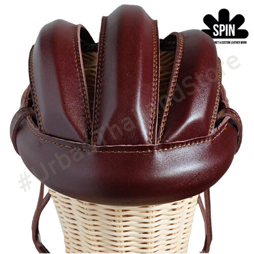 Vintage Cycling Bicycle Helmet Adult Genuine Leather L'eroica Italy Retro Hat - Fresh Stock Dated December 2025